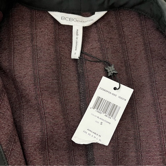 NWT, BCBGeneration Striped Surplice Tuxedo Dress - Picture 14 of 16